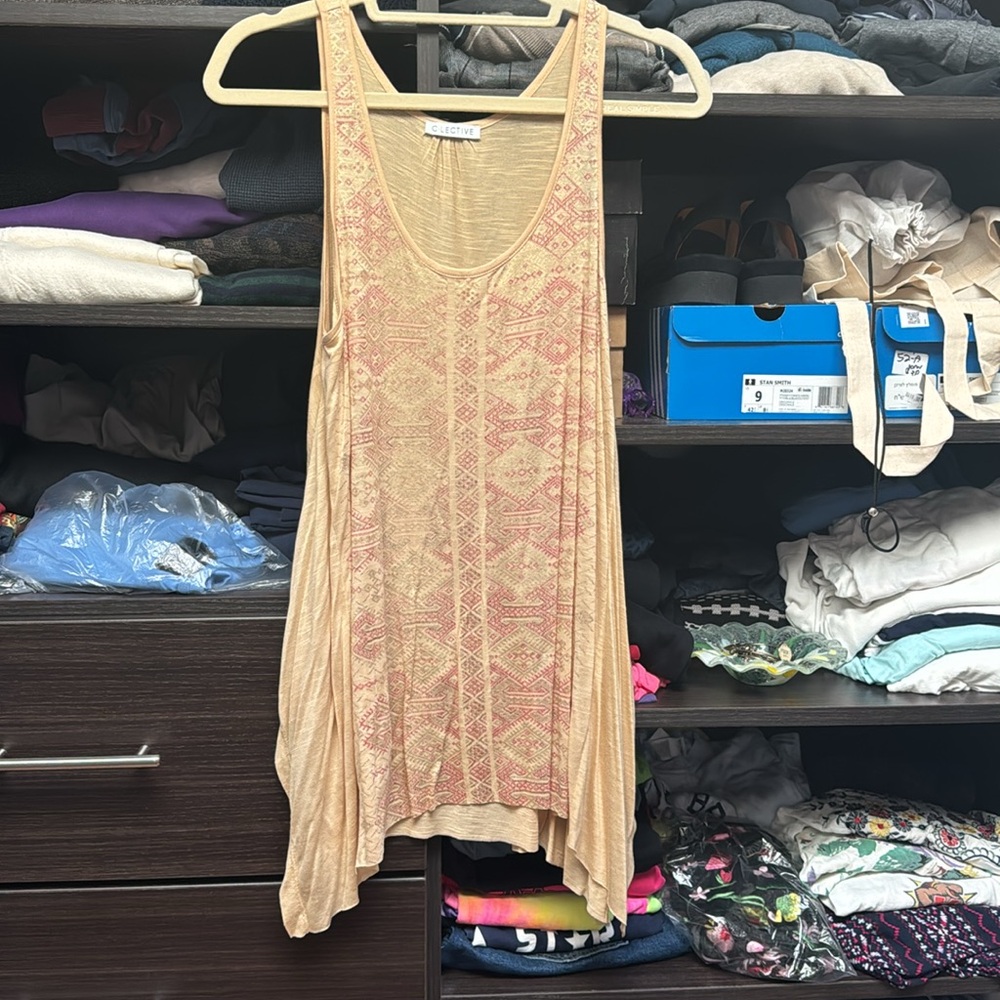 Stunning C.lective brand shimmery with gold metallic 100% Viscose sz S tunic